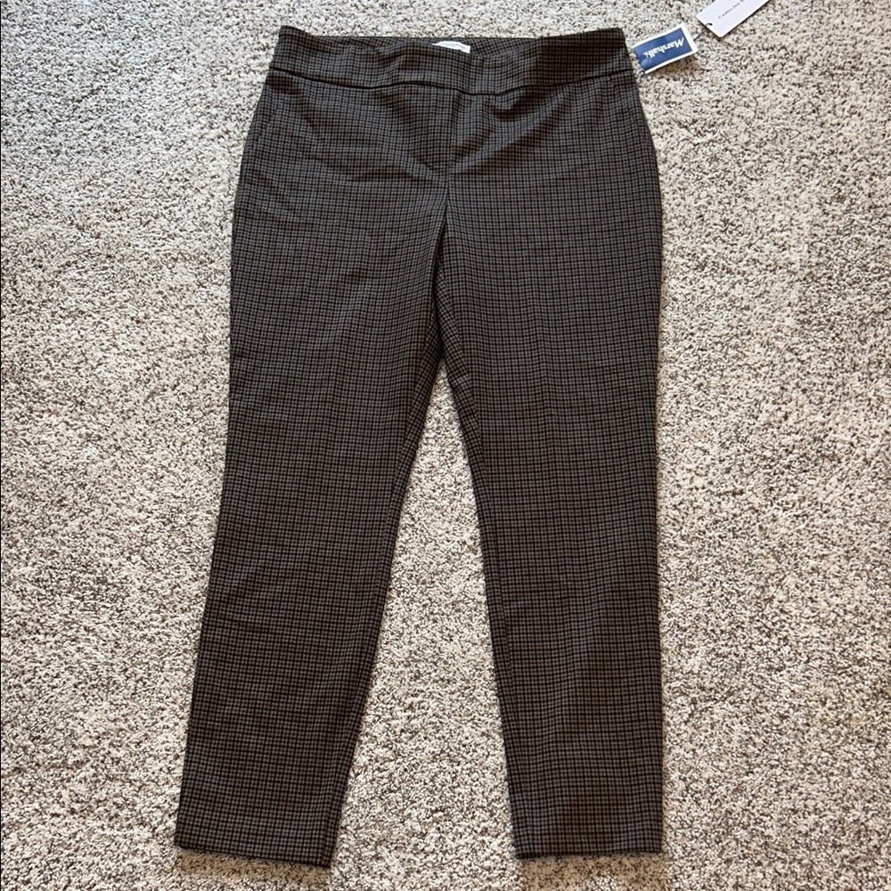 NWT Carolina Belle Brown and Black Checkered Pants